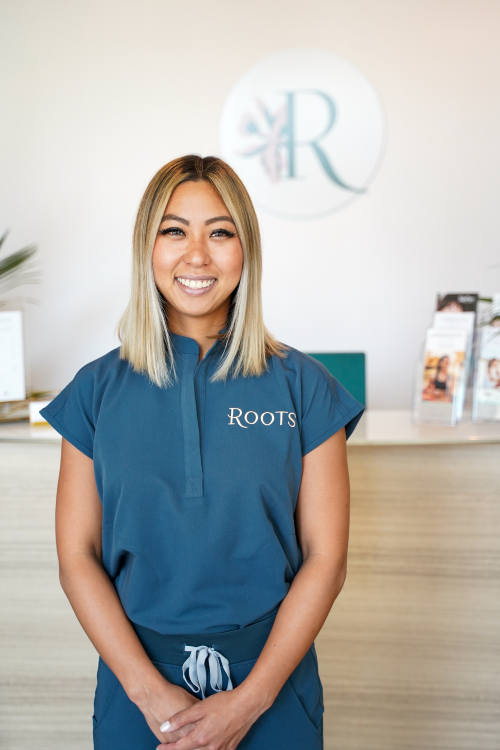 Sarah Cho, Aesthetician at Roots Wellness and Medspa in Tampa, Florida.